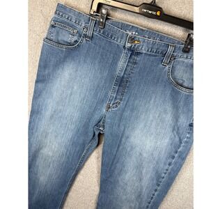 Carhartt Rugged Flex Relaxed Fit Straight Leg Mens‎ Jeans 42 x 34 Blue Denim EUC